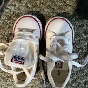 Kids white converse low top